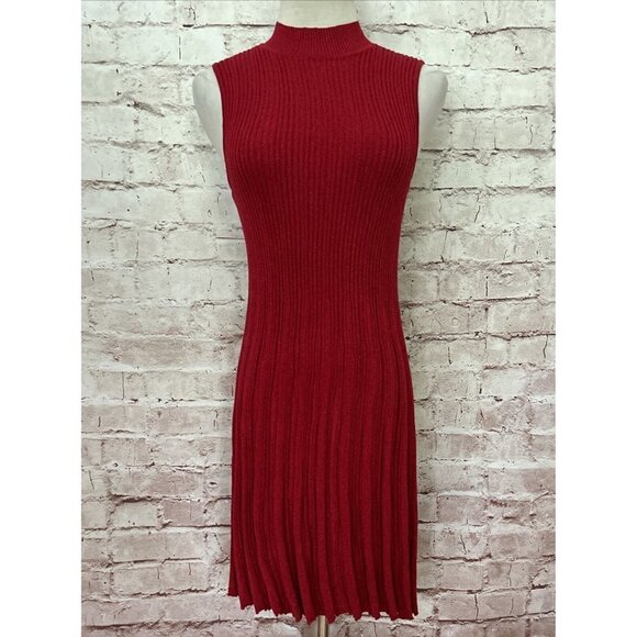 Candie's Juniors Red Sleeveless Sweater Dress  A-Line Sparkle Shimmer Size M - Picture 1 of 5